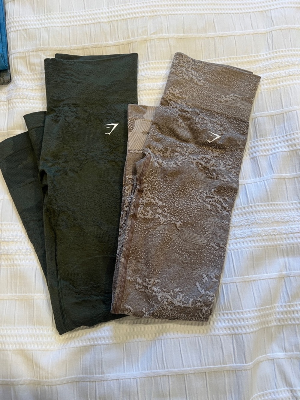 Gymshark  Seamless Leggings in Olive and Taupe Marble